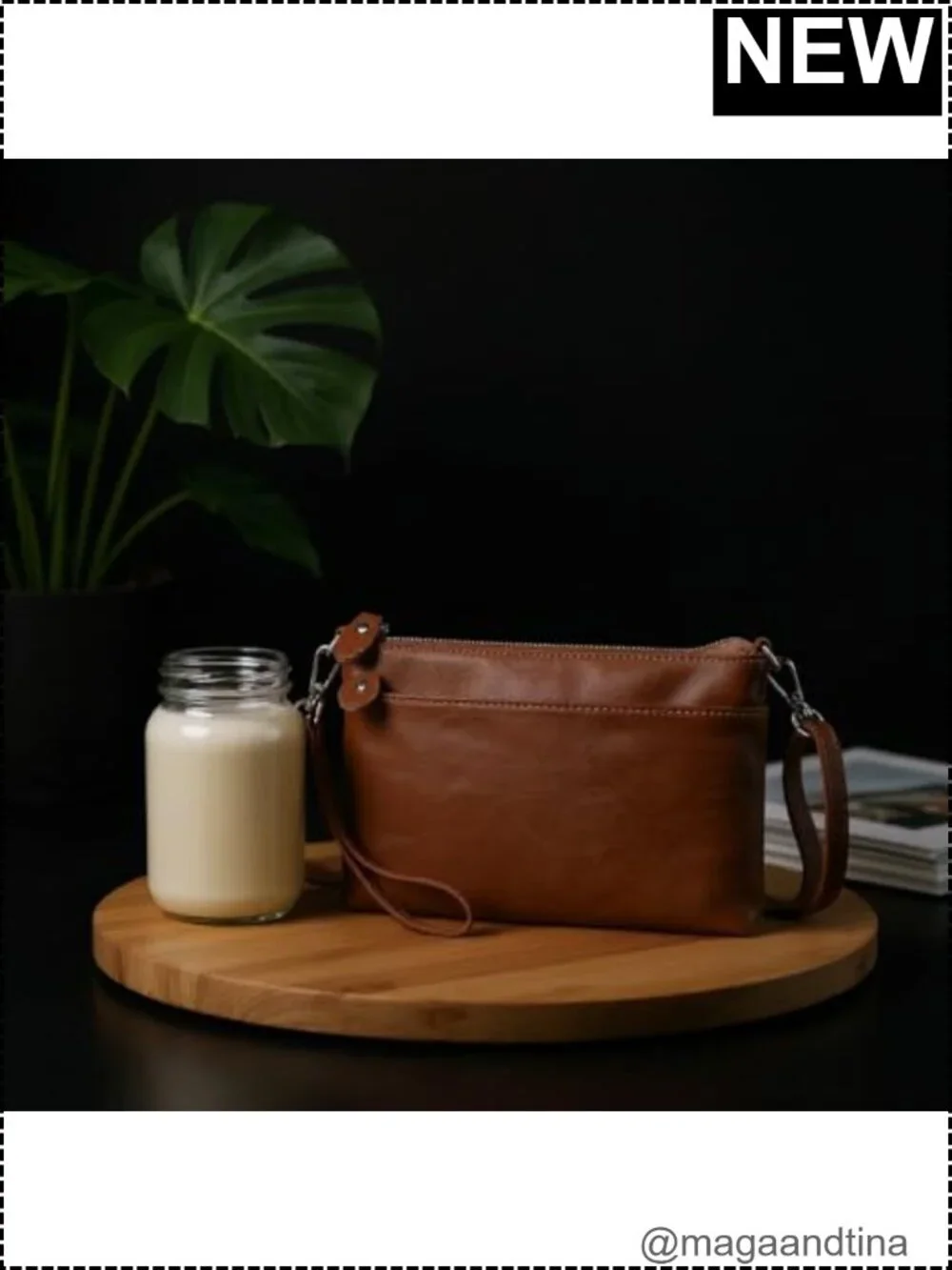 Genuine Leather RFID Blocking Wristlet Clutch Crossbody Wallet Purse